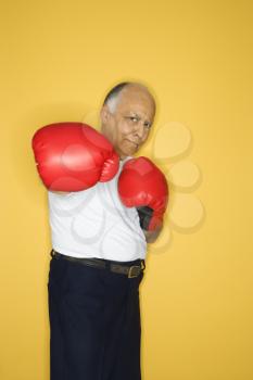 Royalty Free Photo of an Older Man Boxing