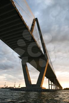 Royalty Free Photo of Cooper River Bridge in Charleston, South Carolina