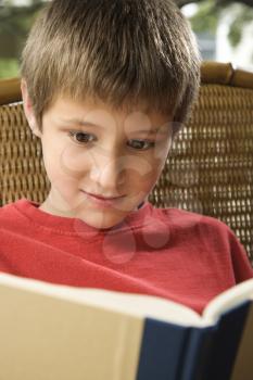 Royalty Free Photo of a Boy Reading a Book