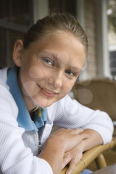 Royalty Free Photo of a Preteen Girl Smiling