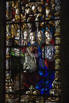 Royalty Free Photo of a Religious Themed Stained Glass Window