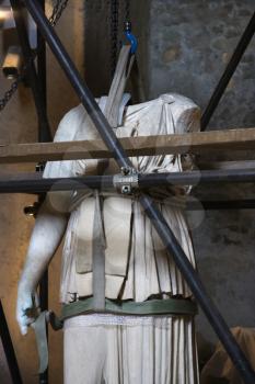 Royalty Free Photo of a Statue Under Restoration in Capitolini Museum, Rome, Italy