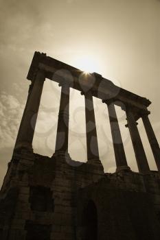 Royalty Free Photo of an Architectural Structure in the Roman Forum Ruins, Rome, Italy