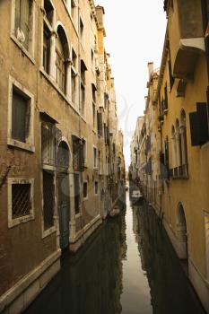 Royalty Free Photo of a Canal in Residential Venice, Italy