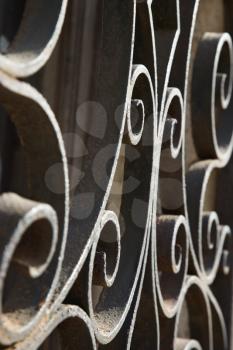Royalty Free Photo of a Close-up of Wrought Iron Scrolls in Venice, Italy