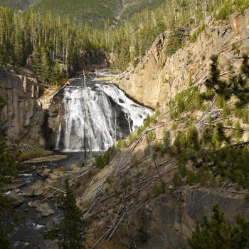 Royalty Free Photo of a Waterfall in Yellowstone National Park, Wyoming