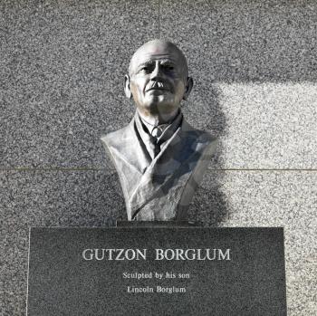 Royalty Free Photo of a Bust Sculpture of Gutzon Borglum, the Sculptor of Mount Rushmore National Memorial