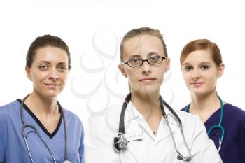 Royalty Free Photo of Female Medical Health Care Workers in Uniforms