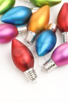 Still life of multicolored  Christmas ornaments.