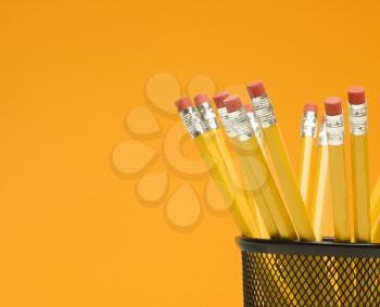 Royalty Free Photo of Pencils in a Pencil Holder
