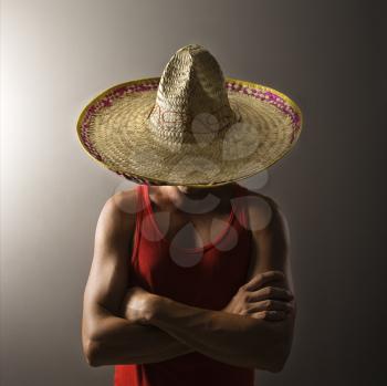 Royalty Free Photo of a Man Wearing a Sombrero