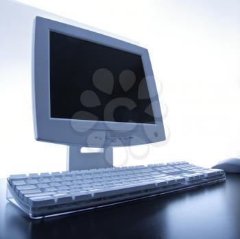 Royalty Free Photo of a Computer Monitor, Keyboard and Mouse