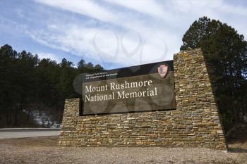 Royalty Free Photo of an Entrance Sign for Mount Rushmore, South Dakota