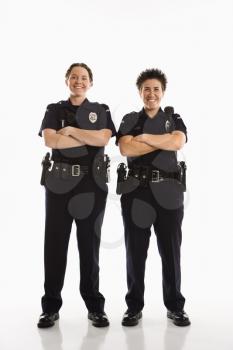 Royalty Free Photo of Policewomen Standing With Their Arms Crossed and Smiling
