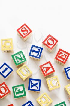 Royalty Free Photo of Alphabet Building Blocks Scattered