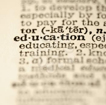 Royalty Free Photo of a Dictionary Entry for the Word Education