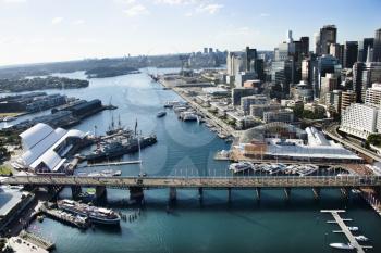 Royalty Free Photo of an Aerial View of Darling Harbour in Sydney, Australia