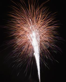 Royalty Free Photo of Fireworks Exploding in the Night Sky