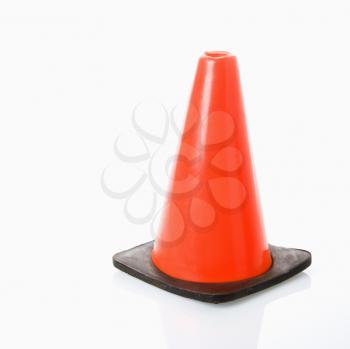 Orange traffic cone. 