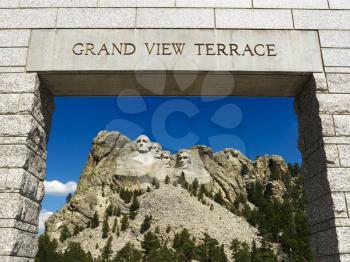 Royalty Free Photo of the Mount Rushmore National Memorial as Seen From the Grand View Terrace Archway