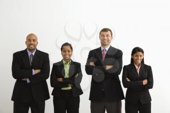 Royalty Free Photo of Businesspeople Standing Smiling