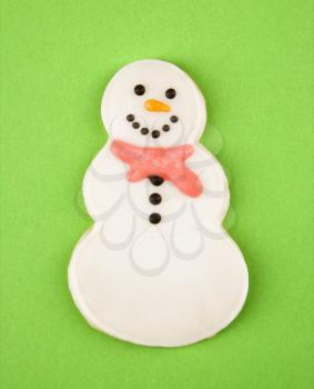 Royalty Free Photo of a Snowman Sugar Cookie