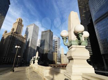 Royalty Free Photo of a Street Scene in Chicago, Illinois