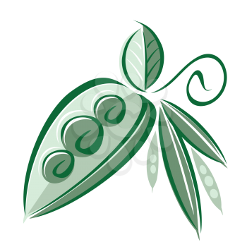 Royalty Free Clipart Image of a Pea Pod
