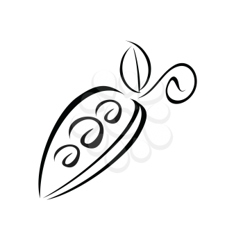 Royalty Free Clipart Image of a Pea Pod