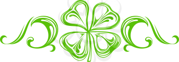Royalty Free Clipart Image of a Clover Banner