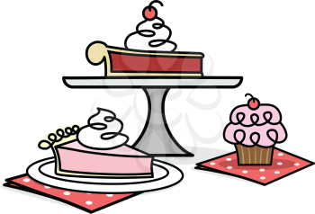 Royalty Free Clipart Image of Desserts