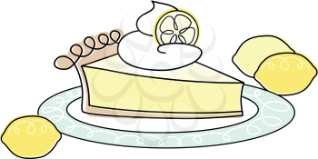 Royalty Free Clipart Image of a Lemon Pie