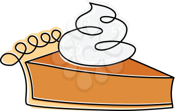 Royalty Free Clipart Image of a Pumpkin Pie