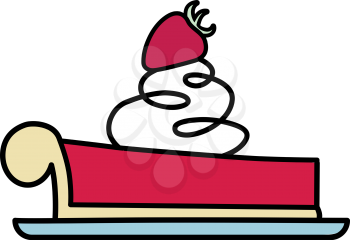 Royalty Free Clipart Image of a Piece of Strawberry Pie