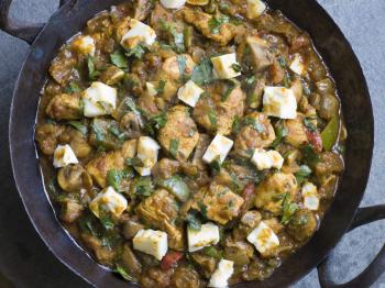 Royalty Free Photo of Chicken and Paneer Balti