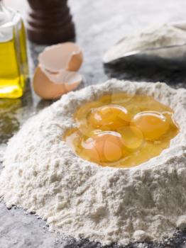 Royalty Free Photo of  Eggs, Flour and Oil
