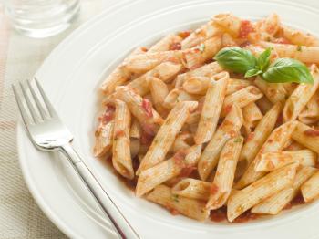 Royalty Free Photo of a Plate of Penne Arrabiata