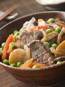 Royalty Free Photo of Simmered Beef Fillet and Vegetables