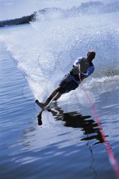 Royalty Free Photo of a Man on Water Skis