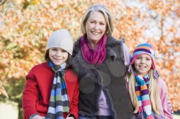 Royalty Free Photo of a Grandmother and Two Children