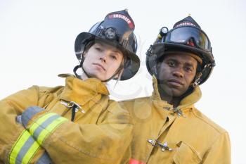 Royalty Free Photo of Two Firefighters in Bunker Suits