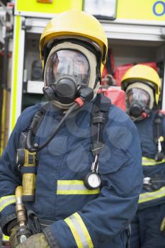 Royalty Free Photo of Firefighters in Masks