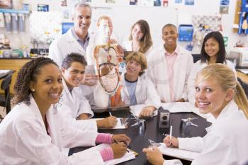 Royalty Free Photo of Students in a Lab Class
