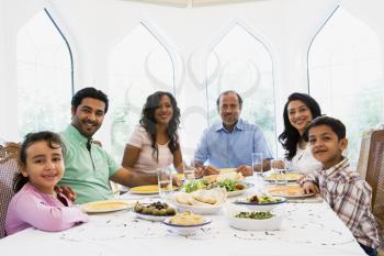 Royalty Free Photo of a Family at a Dinner Table
