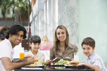 Royalty Free Photo of a Family at a Restaurant