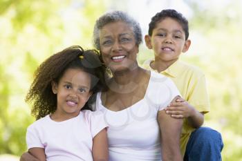 Royalty Free Photo of a Grandmother With Her Grandchildren