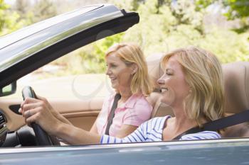 Royalty Free Photo of Two Women in a Convertible