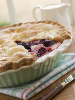 Royalty Free Photo of Hot Blackberry and Apple Pie