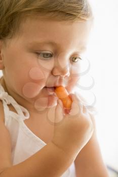 Royalty Free Photo of a Baby Eating a Carrot