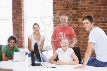 Royalty Free Photo of Five People in an Office